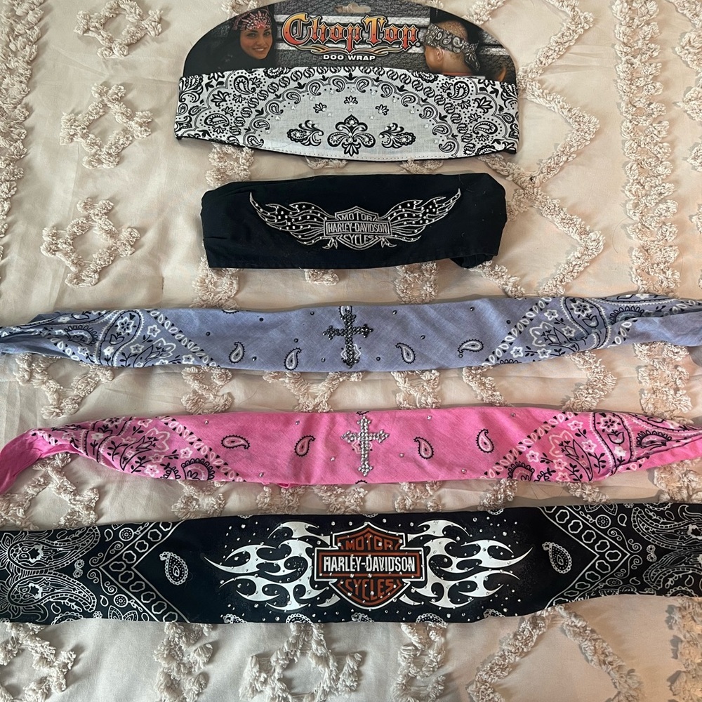 Harley-Davidson Bandana Collection in Black, Pink, and Gray
